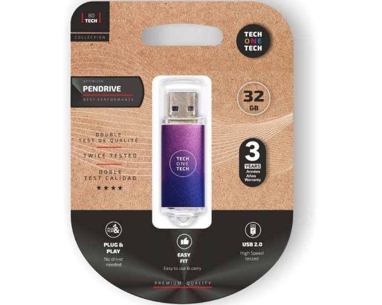 Memoria USB Pen Drive 32gb tech one tech be fade usb 2.0/ purpura degradado