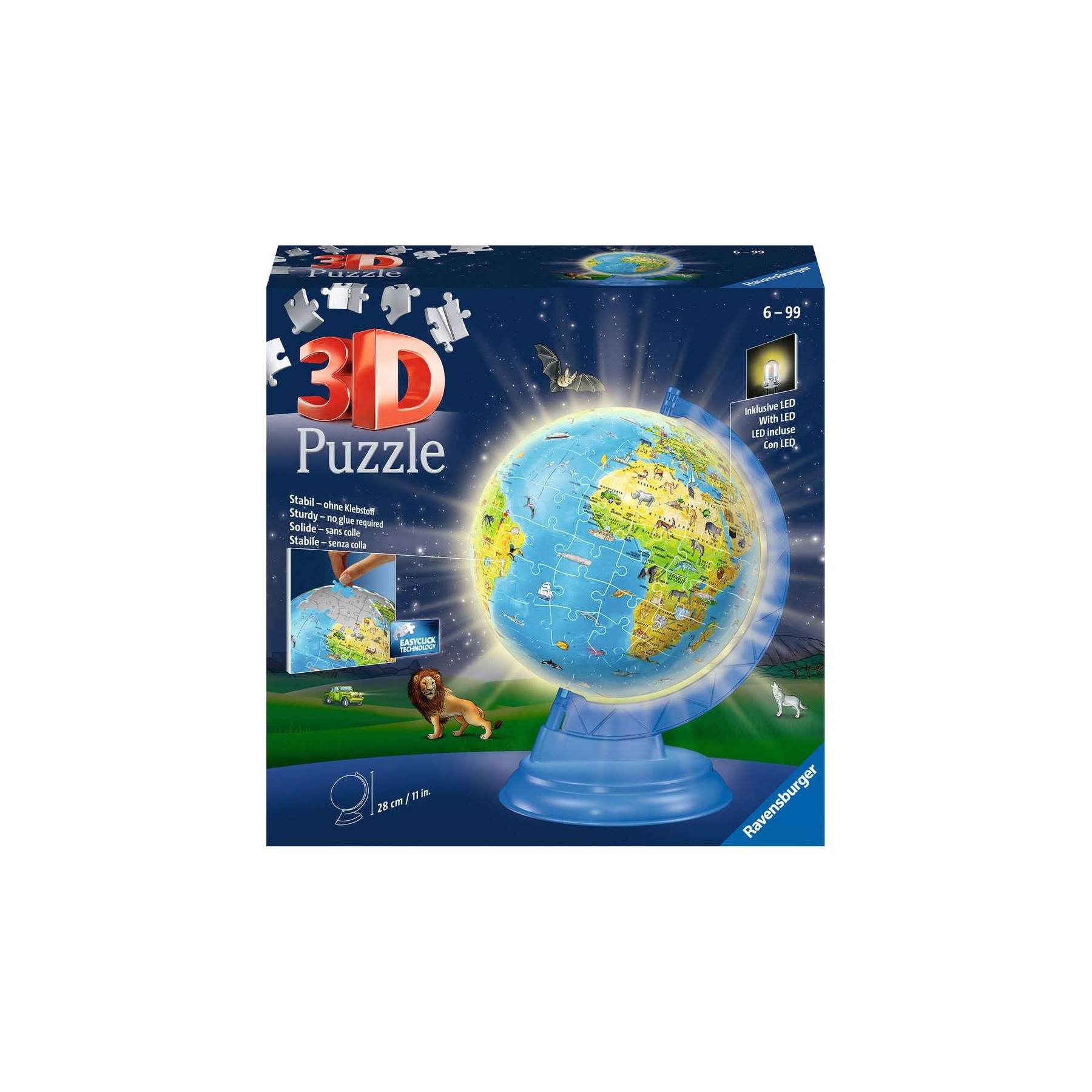 Ravensburger - 3D Childerns Globe Night Light 180p - (10311288)