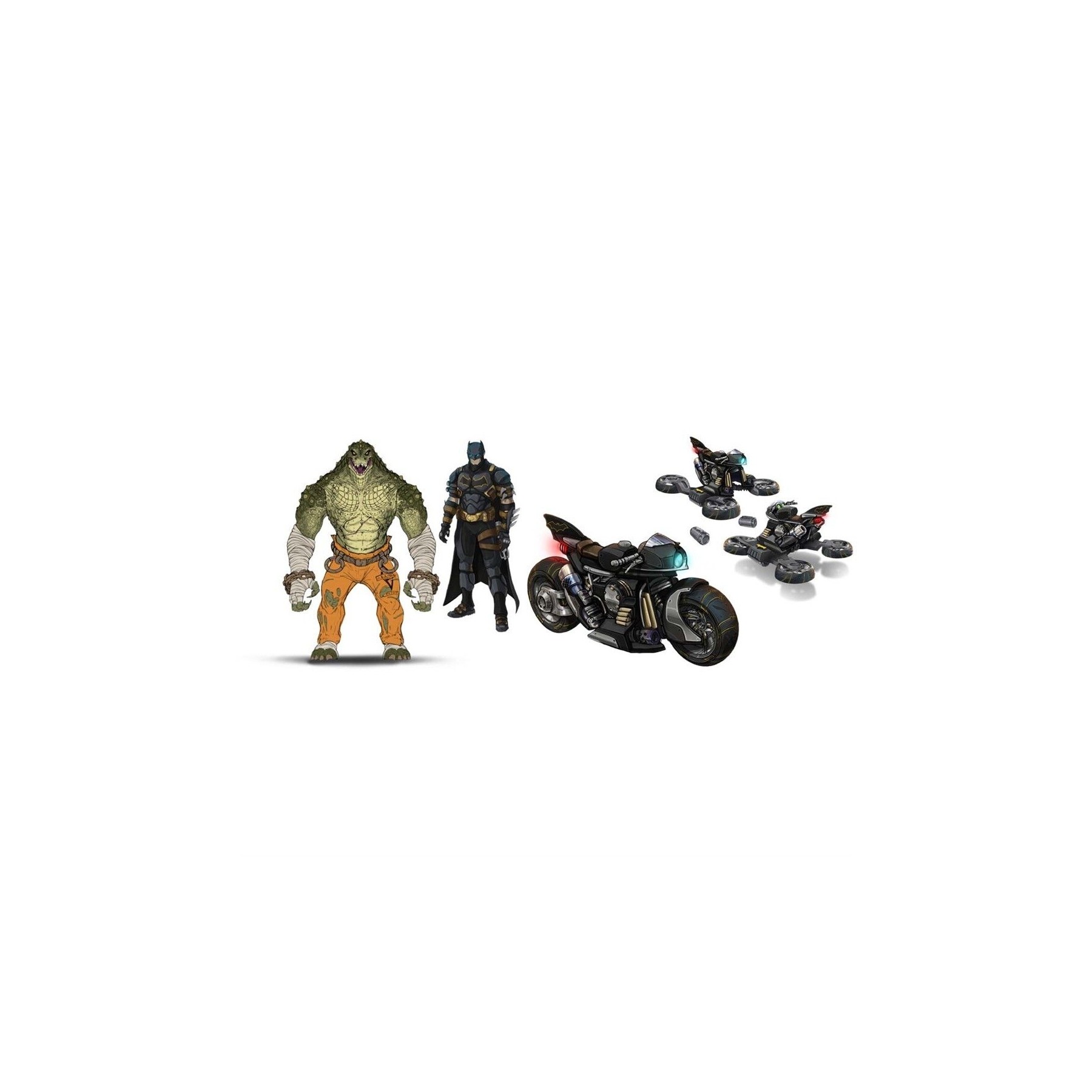 Batman - Batcycle with 10 cm Killer Croc & Batman (6067444)