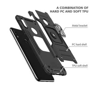Funda Antigolpe Armor-Case Xiaomi Redmi 9 con Imán y Soporte de Anilla 360º