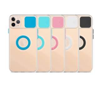 Funda iPhone 11 Pro Transparente con Anilla y Cubre Cámara 5 Colores