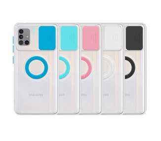 Funda Samsung Galaxy A51 5G Transparente con Anilla y Cubre Cámara 5 Colores