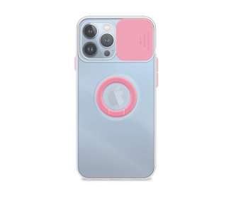 Funda iPhone 13 Pro Transparente con Anilla y Cubre Cámara 5 Colores