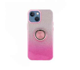 Funda Silicona Brillante iPhone 13 6.1" con Imán y Soporte de Anilla 360º 5 Colores