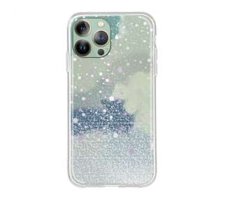 Funda Gel Transparente Purpurina Protección Cámara 3D iPhone 13 Pro 4 -Colores