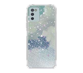 Funda Gel Transparente Purpurina Protección Cámara 3D Samsung Galaxy A03S 4 -Colores