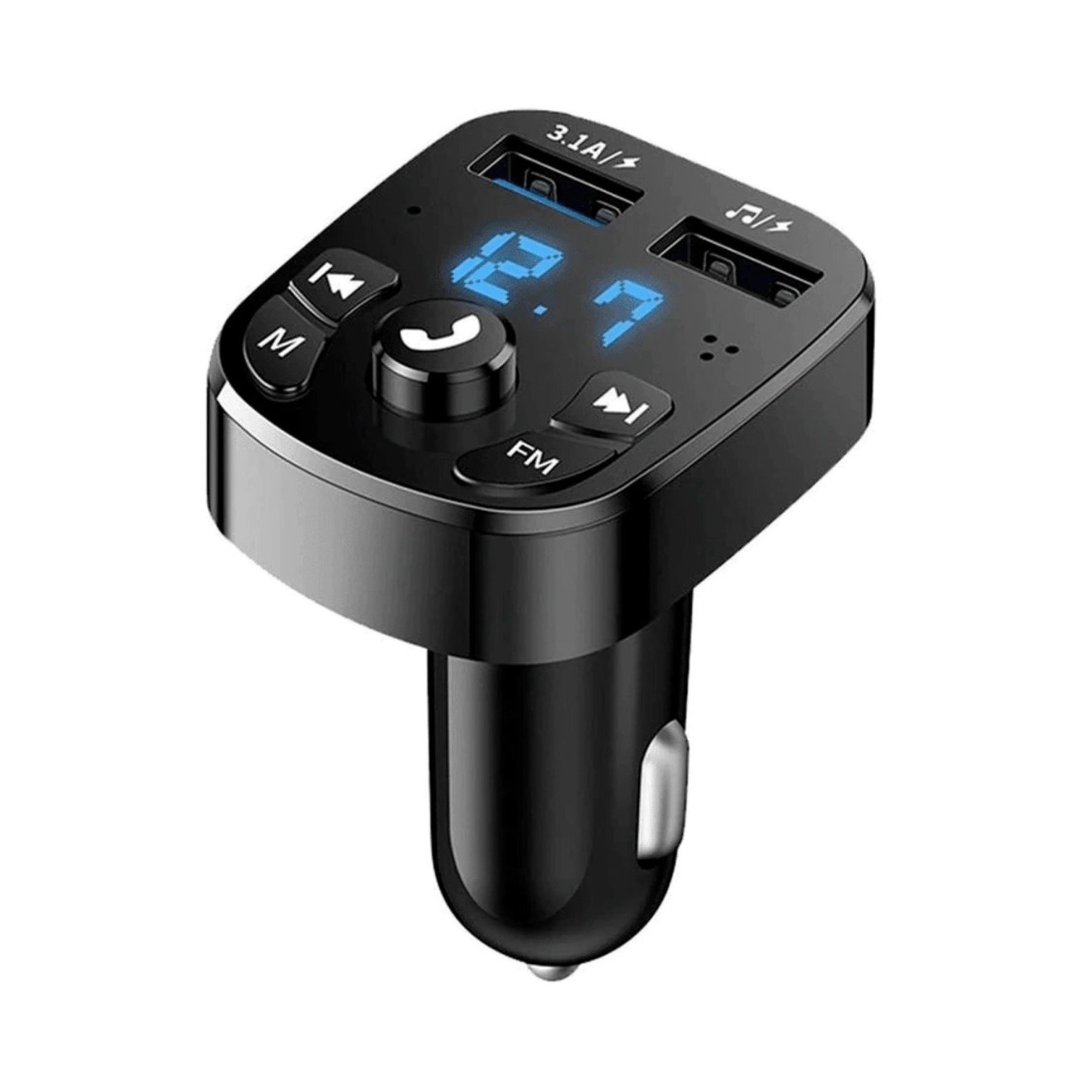 Transmisor FM Bluetooth 5.0 MP3 Micro SD Radio Cargador Carga Rapida Coche