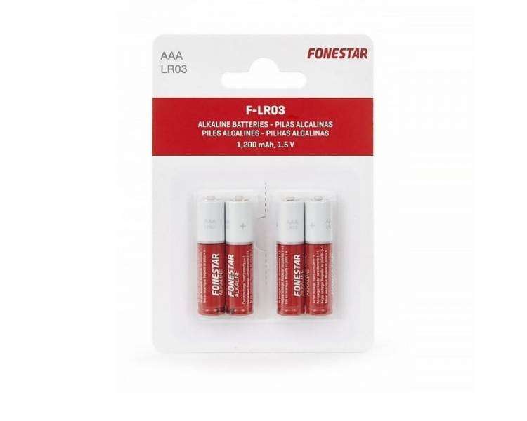 Pack De 4 Pilas Bateria AAA Bateria Fonestar LR03 1.5V Alcalinas