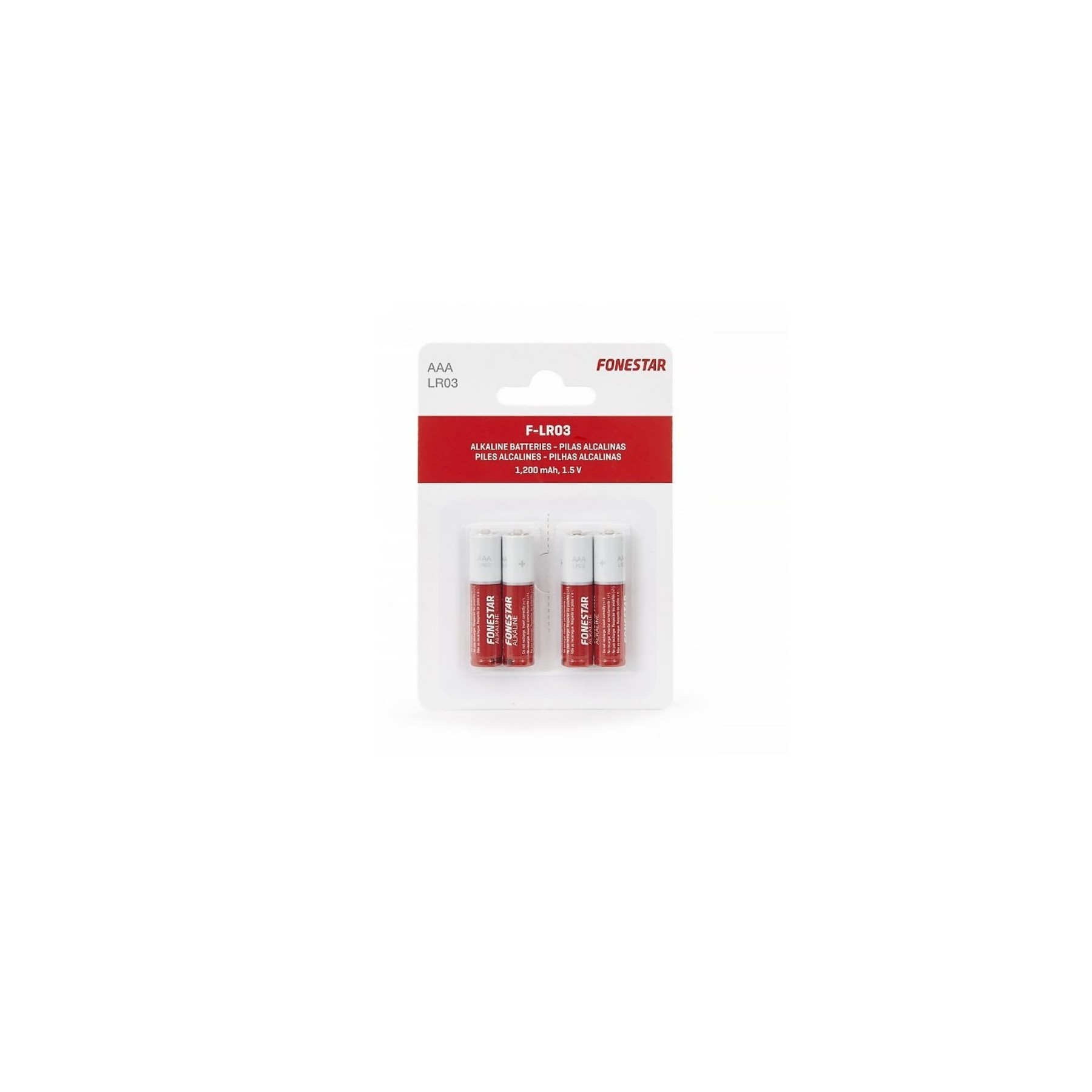 Pack De 4 Pilas Bateria AAA Bateria Fonestar LR03 1.5V Alcalinas