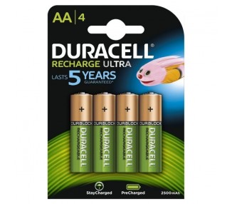 Pack de 4 pilas aa duracell hr06-p/ 1.2v/ recargables