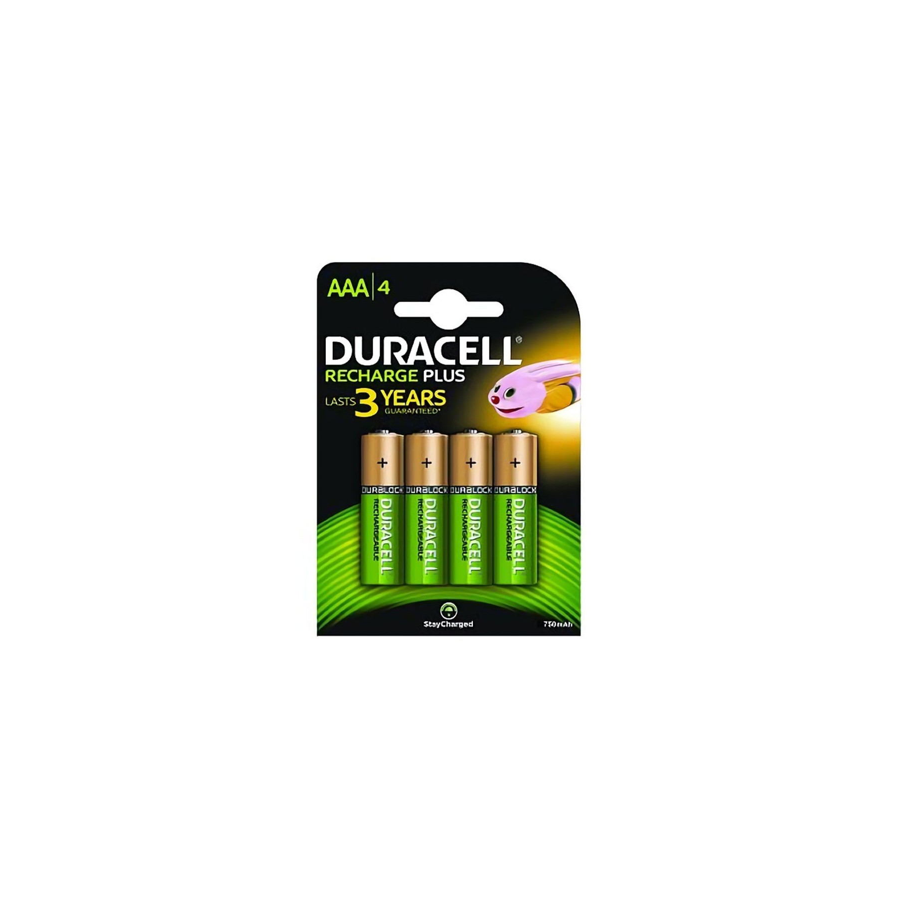 Pack De 4 Pilas Bateria AAA Duracell Hr3-B, 1.2V, Recargables