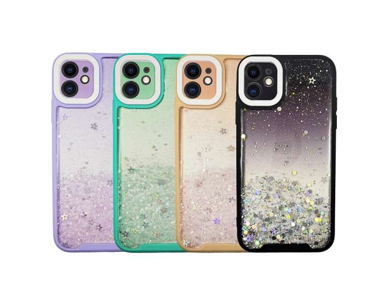 Funda Gel Anti-Golpe de purpurina para iPhone 12 4 -Colores
