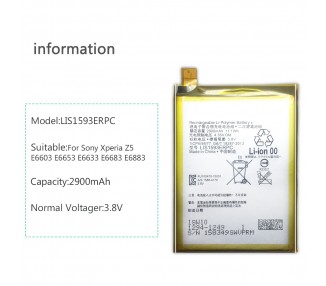 Bateria Para Sony Xperia Z5, Z5 Dual Sim, Z5 Dual, Mpn Original Lis1593Erpc