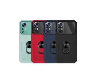 Funda Anti Golpe con Anilla y Tarjetero Xiaomi Mi 12/12x Cubre Cámara Total - 4 Colores