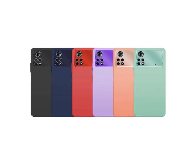 Funda Premium de Silicona para Xiaomi Pocophone X4 Pro 5G Borde Camara Aluminio 6 Color
