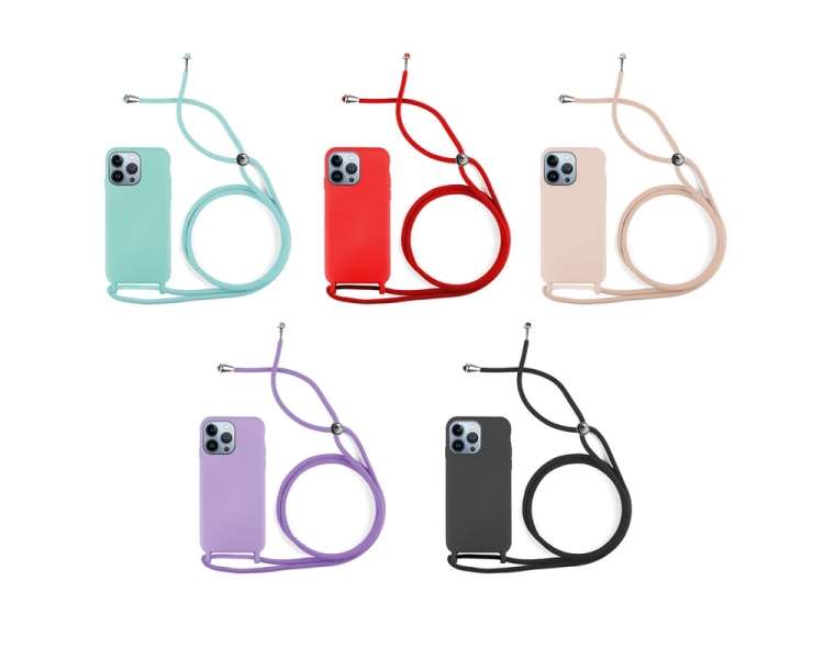 Funda suave con Cordón Iphone 14 Pro Max 5-Colores