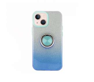 Funda Silicona Brillante iPhone 14 Plus con Imán y Soporte de Anilla 360º 5 Colores
