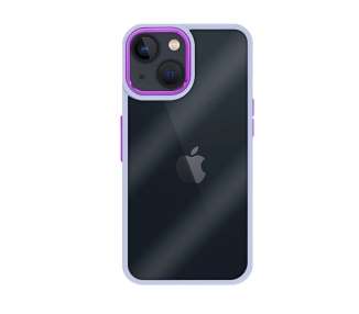 Funda Premium Antigolpe Transparente para iPhone 14 Plus Borde Camara Aluminio 6 Color
