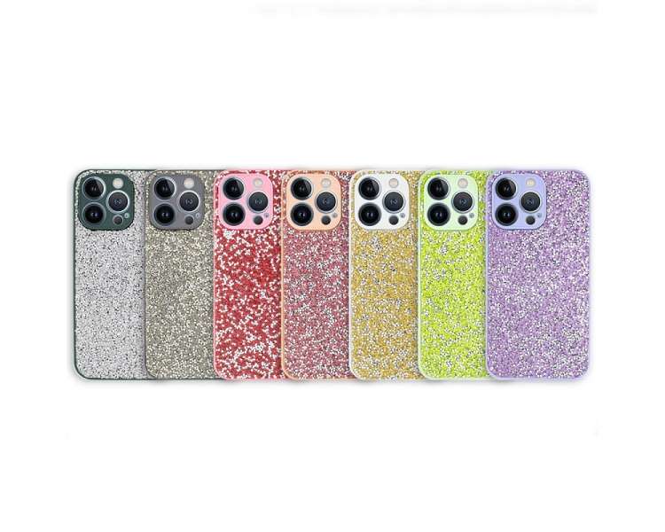 Funda Silicona Glitter Tipo Swaroski iPhone 14 Plus - 7 Colores