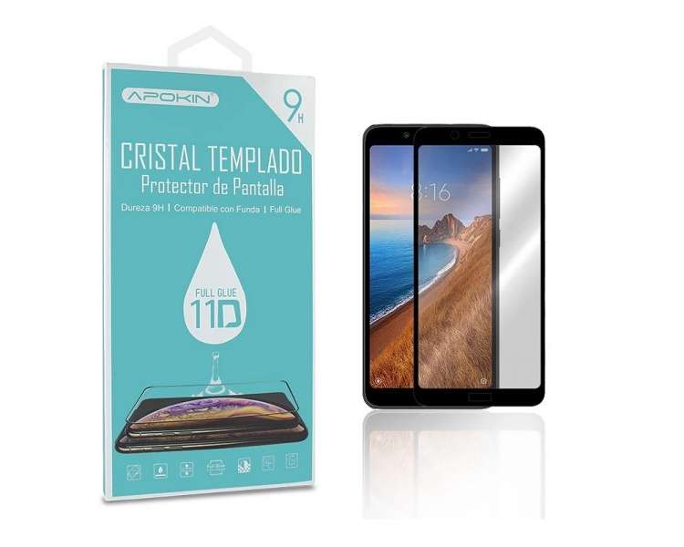 Cristal templado Full Glue 11D Premium Xiaomi Redmi 7A Protector de Pantalla Curvo Negro