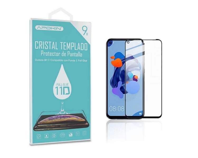 Cristal templado Full Glue 11D Premium Huawei NOVA5T/HONOR20/Mate 30 Lite Protector de Pantalla Curvo Negro