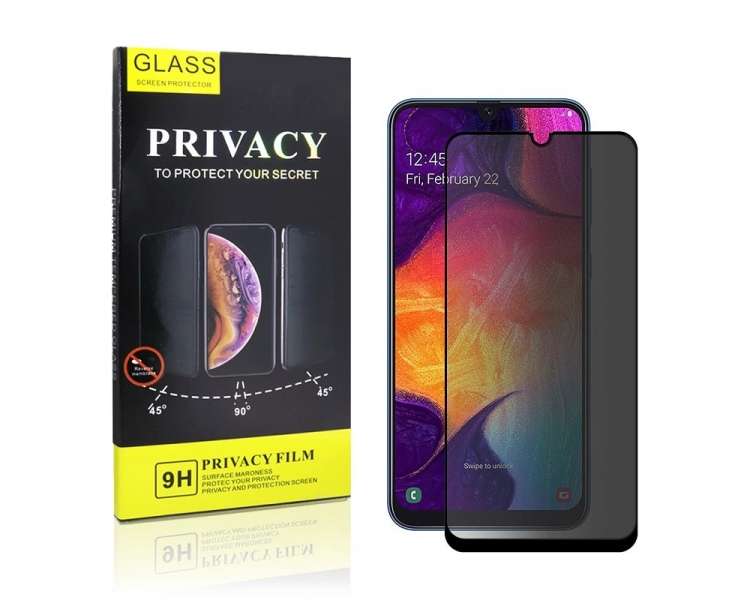 Cristal templado Privacidad Samsung Galaxy A10 Protector de Pantalla 5D Curvo