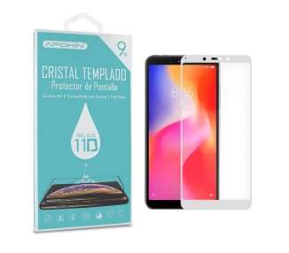 Cristal templado Full Glue 11D Premium Xiaomi Redmi 6 / 6A Protector de Pantalla Curvo Blanco