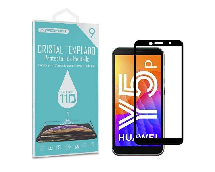 Cristal templado Full Glue 11D Premium Huawei Y5P 2020 Protector de Pantalla Curvo Negro
