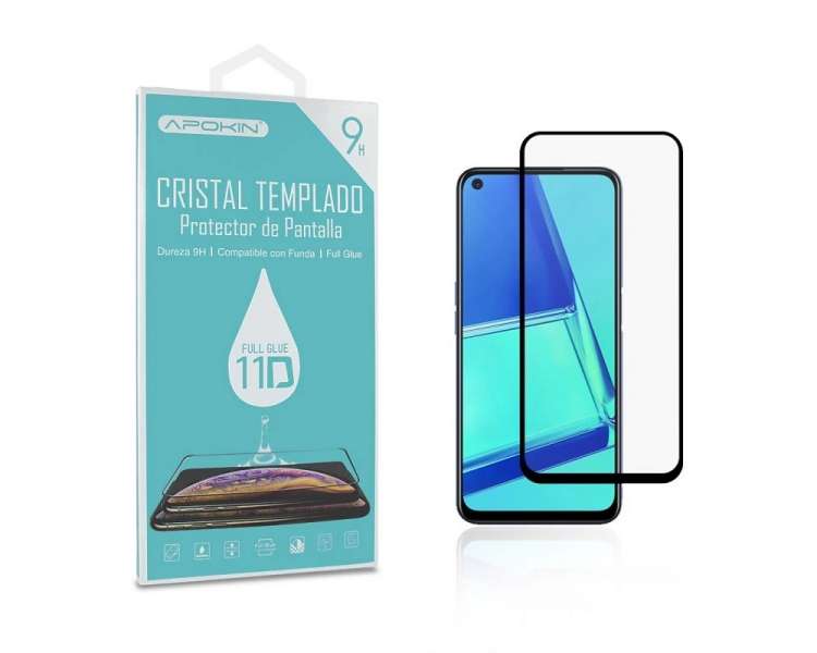 Cristal templado Full Glue 11D Premium Oppo A52/72 Protector de Pantalla Curvo Negro