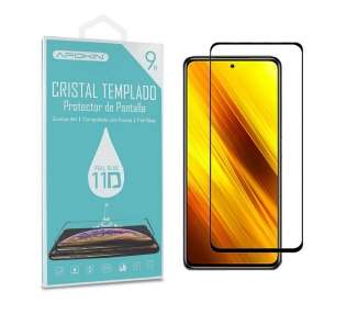 Cristal templado Full Glue 11D Premium Xiaomi Pocophone X3 Protector de Pantalla Curvo Negro