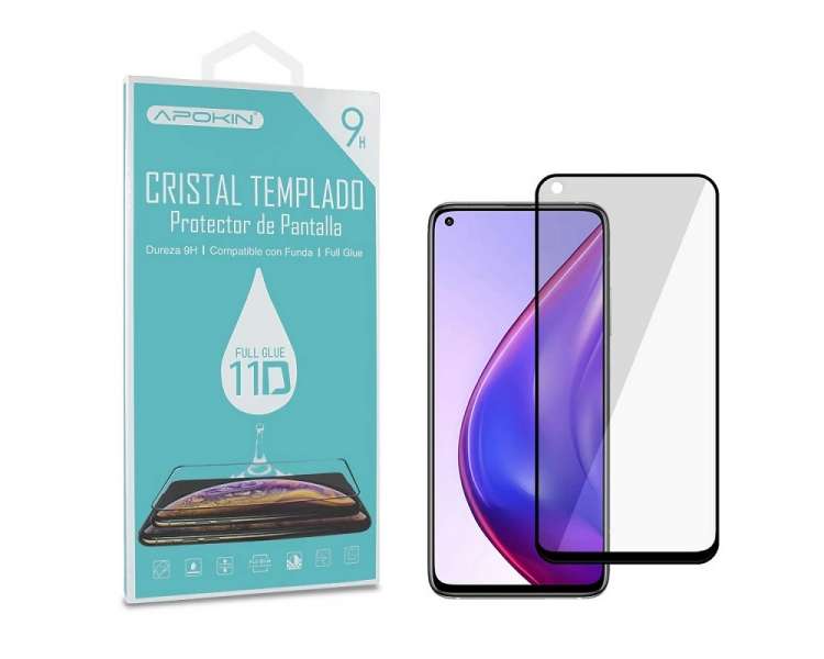 Cristal templado Full Glue 11D Premium Xiaomi 12t/Pro/10T/10T Lite/Note 9S/Mi11i/Mi 11T/TPro Protector de Pantalla Curvo Negro