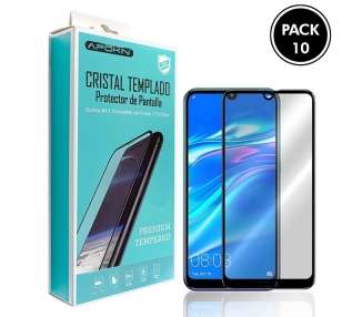 (Pack-10) Cristal templado Full Glue 9H Xiaomi Redmi 8 Protector de Pantalla Curvo Negro