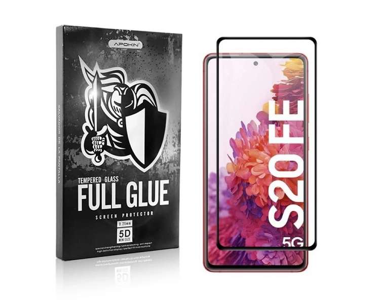 Cristal templado Full Glue 5D Samsung Galaxy S20 FE Protector de Pantalla Curvo Negro