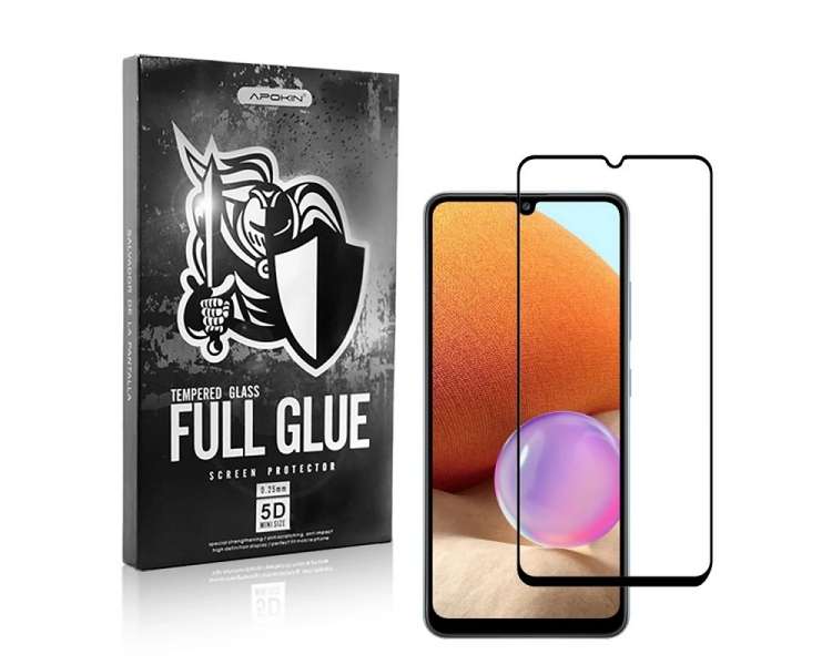 Cristal templado Full Glue 5D Samsung Galaxy A32-5G Protector de Pantalla Curvo Negro