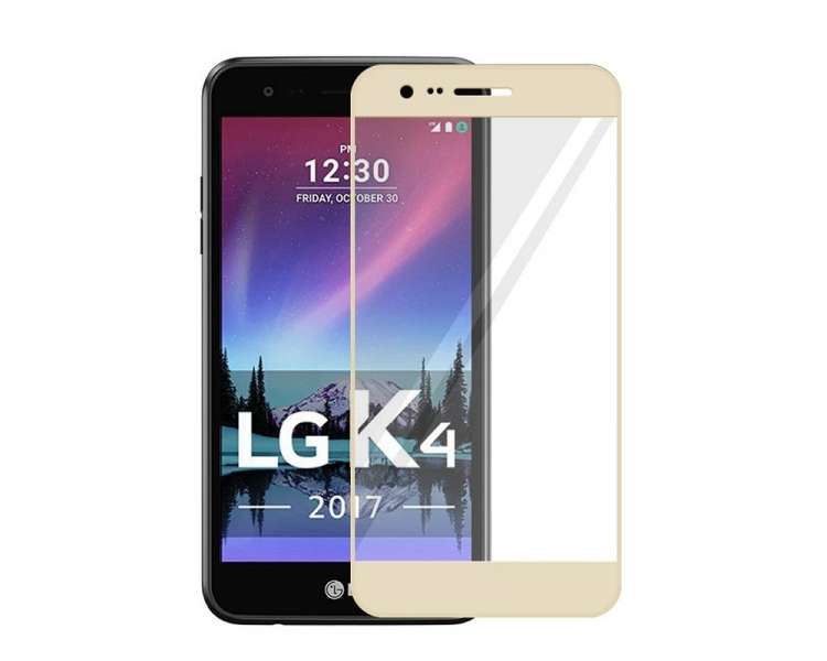 Cristal templado completo LG K4 2017 Protector de Pantalla Dorado