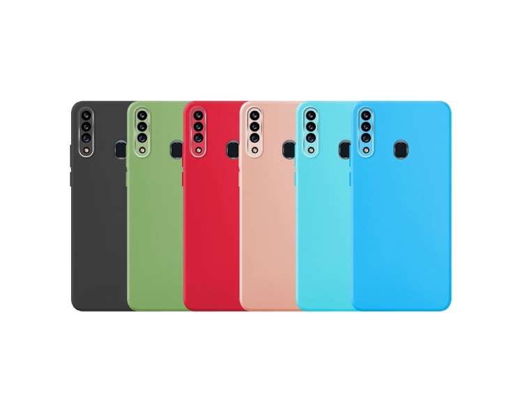 Funda Silicona Suave Samsung Galaxy A10S con Protector Camara 3D - 7 Colores