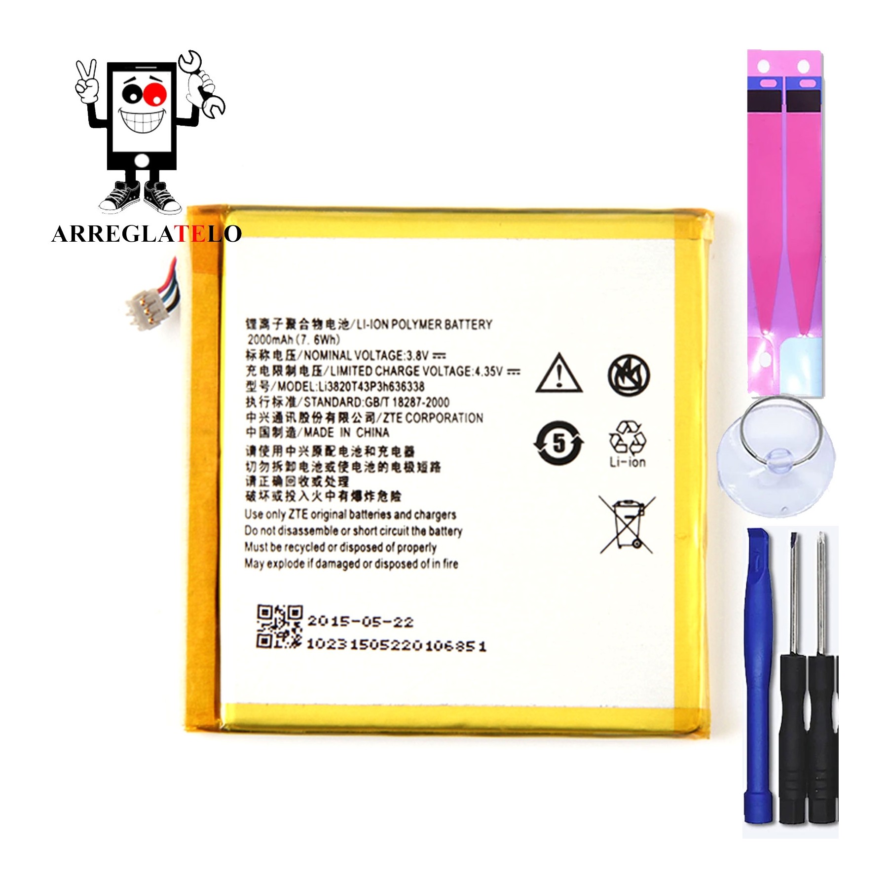 Bateria Para Zte Blade L2, Mpn Original Li3820T43P3H636338