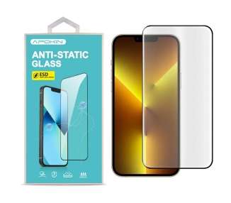 Cristal templado Full Glue 9H con Pegamento Anti-Estático iPhone 13 Pro Max 6.7" Protector de Pantalla Curvo Negro