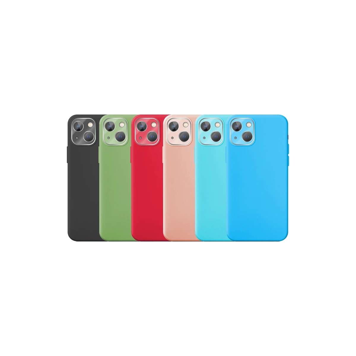 Funda Silicona Suave IPhone 13 Mini con Protector Camara 3D - 7 Colore