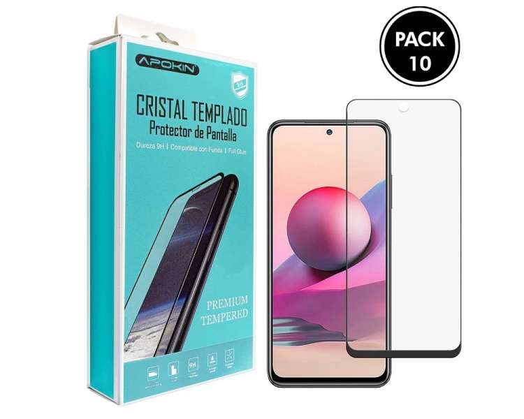 Pack-10) Cristal templado Full Glue 9H Xiaomi Redmi Note 11 Pro Plus