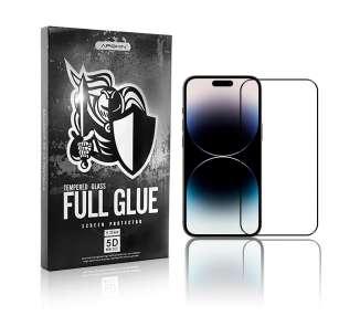Cristal templado Full Glue 5D IPhone 14 Pro Max Protector de Pantalla Curvo Negro