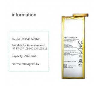 Bateria Original Huawei Hb3543B4Ebw Para Huawei Ascend P7 Genuine P7