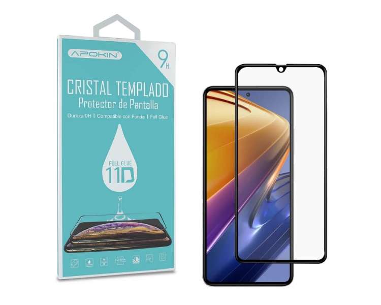 Cristal templado Full Glue 11D Premium Xiaomi Poco X4 GT / Note 11T Protector de Pantalla Curvo Negro