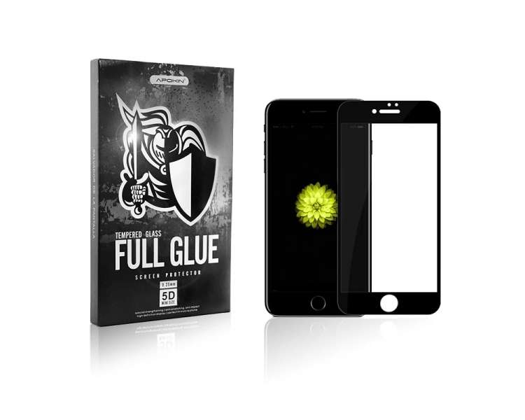 Cristal templado Full Glue 5D Iphone 6 Plus Protector de Pantalla Curvo Negro