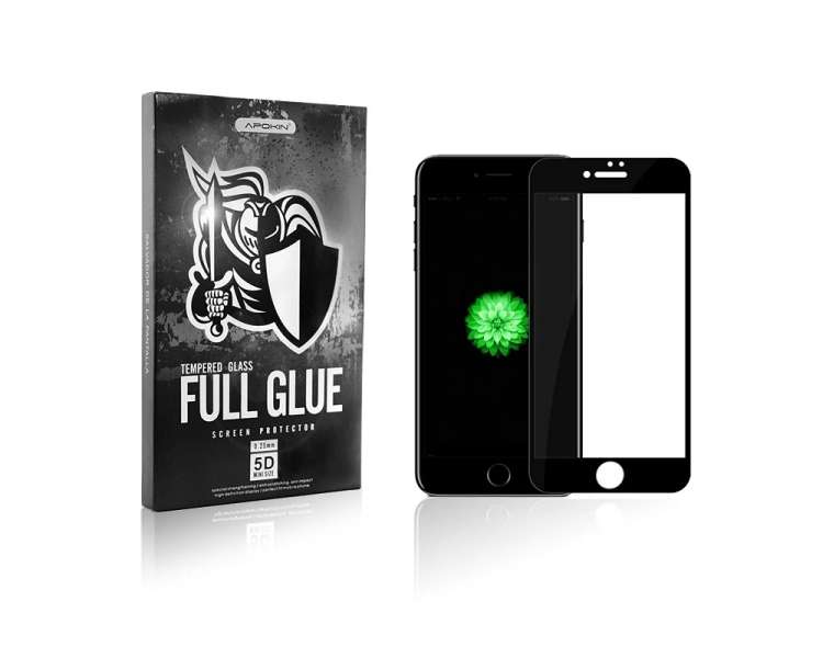 Cristal templado Full Glue 5D Iphone 7 / 8 Plus Protector de Pantalla Curvo Negro