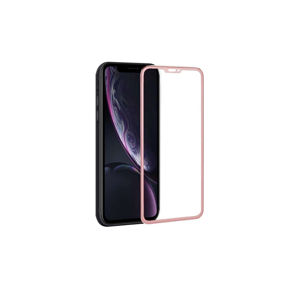 Cristal templado completo iPhone X Protector con borde colorado Rosa