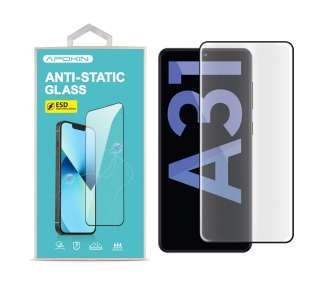 Cristal templado Full Glue 9H con Pegamento Anti-Estático Samsung A31/A32-4G/Huawei Y6P de Pantalla Curvo Negro