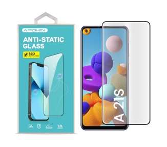 Cristal templado Full Glue 9H con Pegamento Anti-Estático Samsung A21S/Reno 4z de Pantalla Curvo Negro