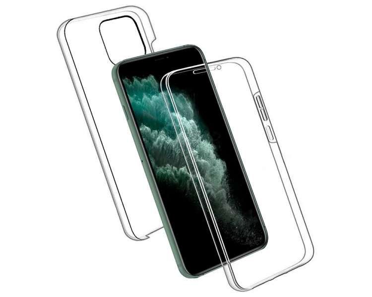 Funda Doble iPhone 11 PRO Max 6.5 Silicona Transparente Delantera y Trasera