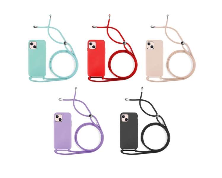 Funda suave con Cordón Iphone 13 Mini 5-Colores